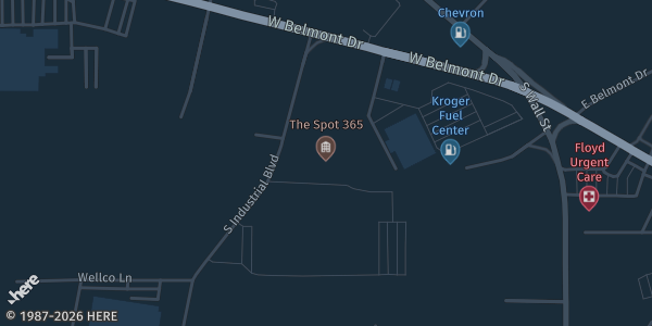 Map showing The Spot 365 in Calhoun, GA.