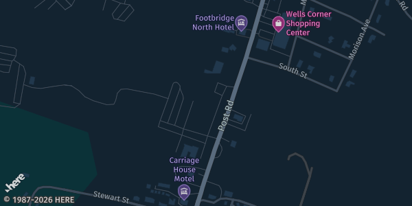 Map showing Wells Junior High School in Wells, ME.
