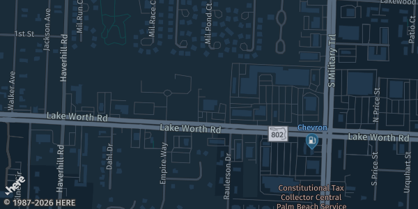 Map showing the venue in Greenacres, FL.