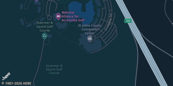 Map showing World Golf Village Renaissance Hotel — Legends Meeting Room in Saint Augustine, FL.