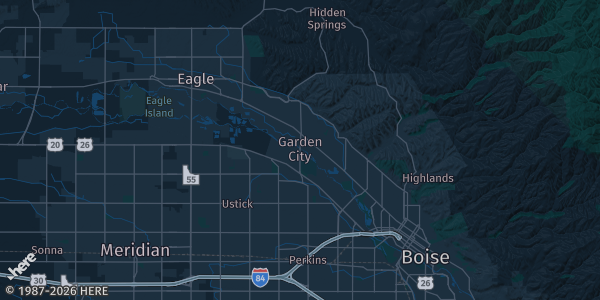 Map of Garden City, ID. The exact address of Nampa Civic Center is not known, so the map shows the area rather than a specific building.