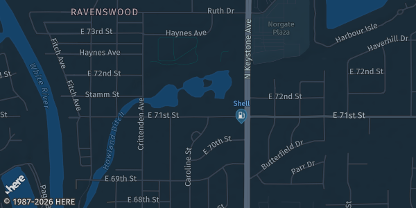 Map showing Northside Events & Social Club in Indianapolis, IN.