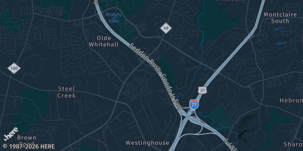 Map of Embassy Suites by Hilton Charlotte Ayrsley Charlotte, NC. The exact address of 9:00 AM - 4:00 PM is not known, so the map shows the area rather than a specific building.