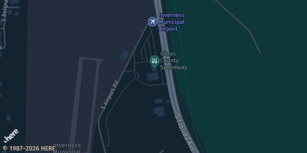 Map showing Citrus County Auditorium in Inverness, FL.