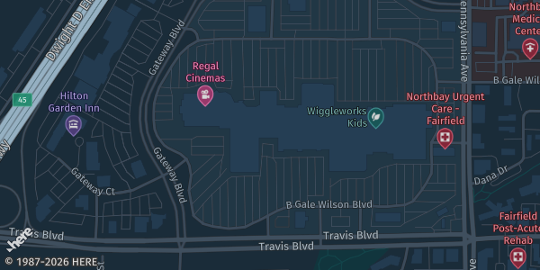 Map showing Solano Town Center in Fairfield, CA.