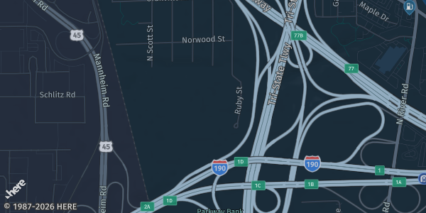 Map showing Donald E. Stephens Convention Center in Rosemont, IL.