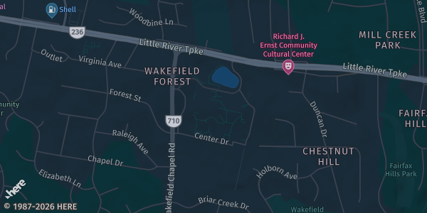Map showing North VA Community College – Ernst Community Cultural Center in Annandale, VA.
