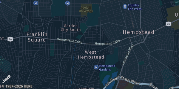 Map of West Hempstead, NY. The exact address of Cherry Valley Sports is not known, so the map shows the area rather than a specific building.