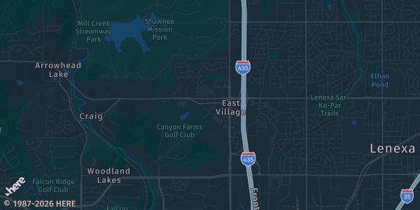 Map of Lenexa, KS. The exact address of Art of Sports KC is not known, so the map shows the area rather than a specific building.