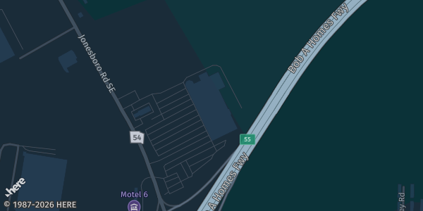 Map showing Atlanta Expo Center in Atlanta, GA.