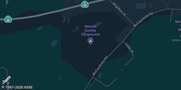 Map showing Nevada County Fairgrounds in Grass Valley, CA.