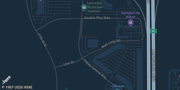 Map showing AV Fair & Event Center in Lancaster, CA.