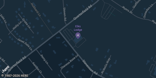 Map showing Glen Burnie Elks Lodge in Severn, MD.