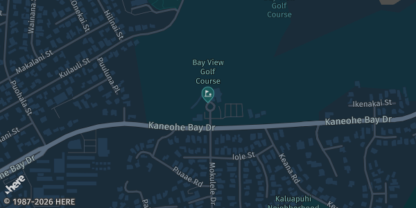 Map showing Bayview Golf Course in Kaneohe, HI.