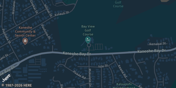 Map showing Bayview Golf Course in Kaneohe, HI.