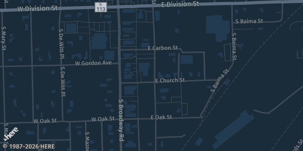 Map showing Berst Center in Coal City, IL.