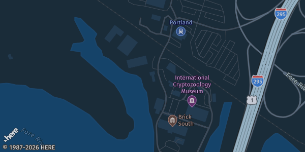 Map showing Thompson's Point in Portland, ME.