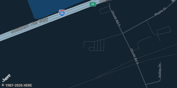 Map showing American Legion Post in Big Flats, NY.