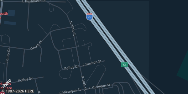 Map showing Spearfish Senior Center in Spearfish, SD.