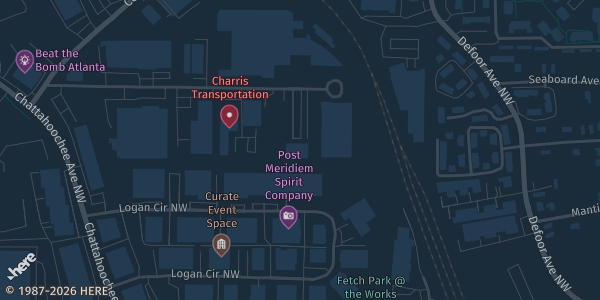 Map showing Round Trip Brewing in Atlanta, GA.