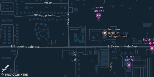 Map showing St. Andrews United Methodist Church in Brandon, FL.