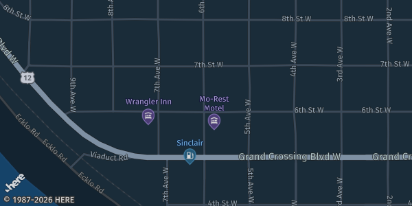 Map showing Mobridge Senior Center in SD.