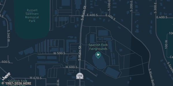 Map showing the venue in Spanish Fork, UT.