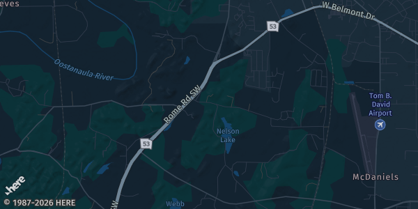 Map of Calhoun, GA. The exact address of Calhoun Collectibles Show is not known, so the map shows the area rather than a specific building.