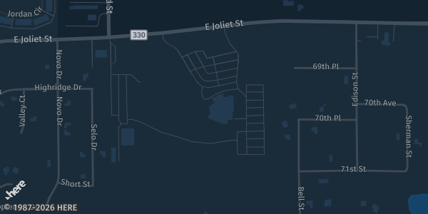 Map showing St. George Serbian Orthodox Church in Schererville, IN.