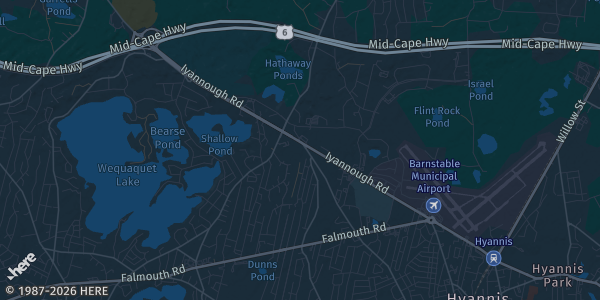 Map of Hyannis, MA. The exact address of Pokémon, TCG and Collectables Show, Margaritaville Resort is not known, so the map shows the area rather than a specific building.