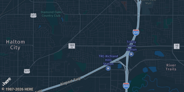 Map of Richland Hills, TX. The exact address of Card Center is not known, so the map shows the area rather than a specific building.