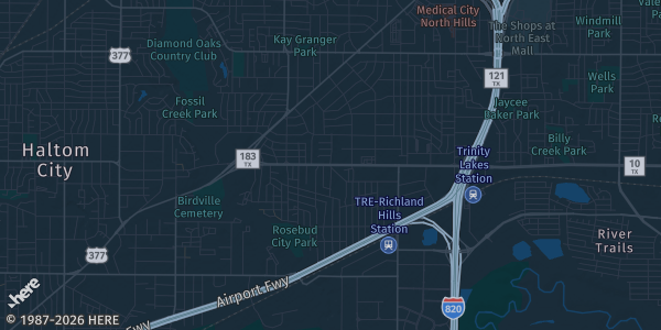 Map of Richland Hills, TX. The exact address of Card Center is not known, so the map shows the area rather than a specific building.