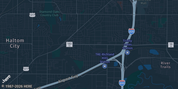 Map of Richland Hills, TX. The exact address of Card Center is not known, so the map shows the area rather than a specific building.