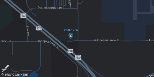 Map showing Heart of Oklahoma Exposition Center in Shawnee, OK.