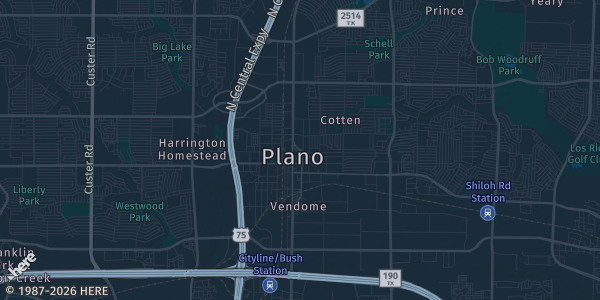 Map of Plano, TX. The exact address of Plano Event Center is not known, so the map shows the area rather than a specific building.