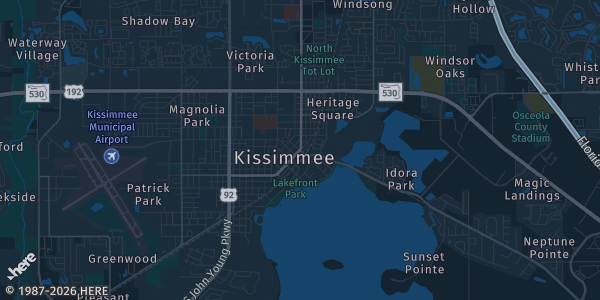 Map of Kissimmee, FL. The exact address of Gaylord Palms Resort & Convention Center is not known, so the map shows the area rather than a specific building.