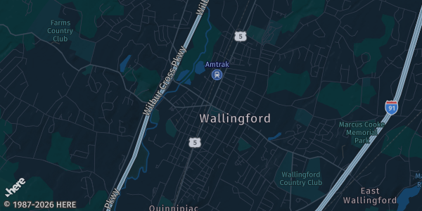 Map of Wallingford, CT. The exact address of 1181 Barnes Rd is not known, so the map shows the area rather than a specific building.