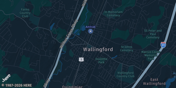 Map of Wallingford, CT. The exact address of 1181 Barnes Rd is not known, so the map shows the area rather than a specific building.