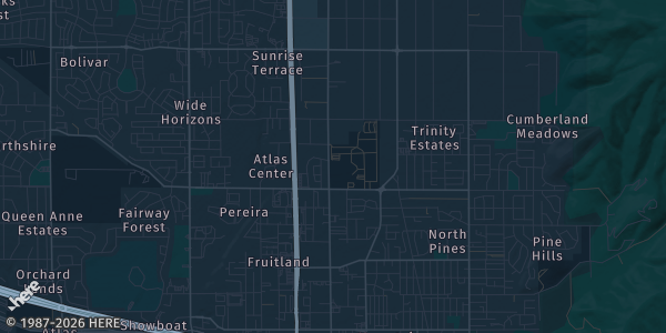 Map of Alene, ID. The exact address of Cardcon is not known, so the map shows the area rather than a specific building.