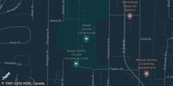 Map showing the venue in Mount Vernon, WA.