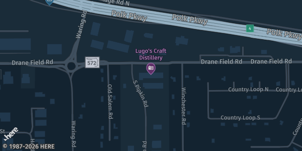 Map showing Lugo's Craft Distillery in Lakeland, FL.