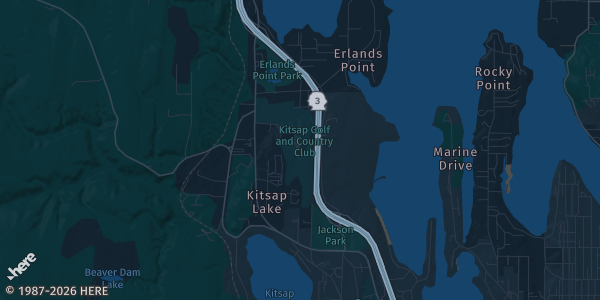 Map of Bremerton, WA. The exact address of Kitsap Golf & Country Club is not known, so the map shows the area rather than a specific building.