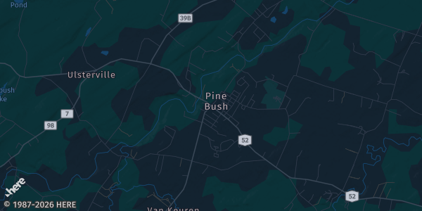 Map of Pine Bush, NY. The exact address of The Mountain View Memorial Hall is not known, so the map shows the area rather than a specific building.