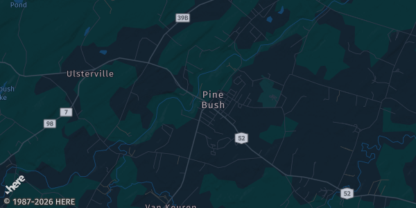 Map of Pine Bush, NY. The exact address of The Mountain View Memorial Hall is not known, so the map shows the area rather than a specific building.
