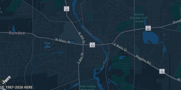 Map of West Dundee, IL. The exact address of Top Spot is not known, so the map shows the area rather than a specific building.