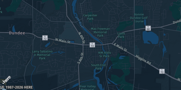 Map of West Dundee, IL. The exact address of Top Spot is not known, so the map shows the area rather than a specific building.
