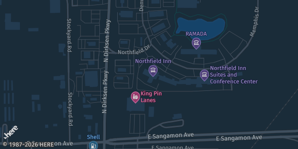 Map showing Northfield Center I in Springfield, IL.