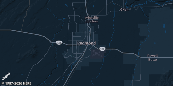 Map of Redmond, OR. The exact address of this venue is not known, so the map shows the area rather than a specific building.