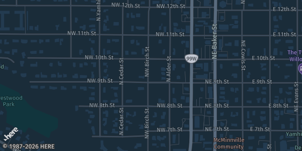 Map showing Redmond Community Church in OR.