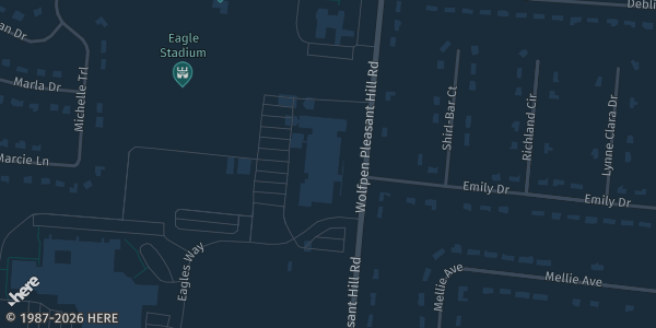 Map showing Milford Middle School in Milford, OH.